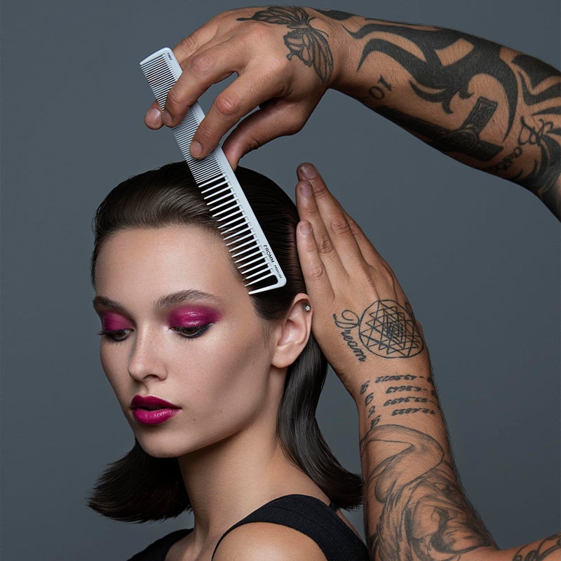 Fromm مشط فريم بروغلايد 7.5" مع سيليكون وحقن سيراميك لتصفيف سلس ومضاد للكهرباء الساكنة، أسنان مرنة وسن تقسيم للتفريق وفك التشابك - Image 3